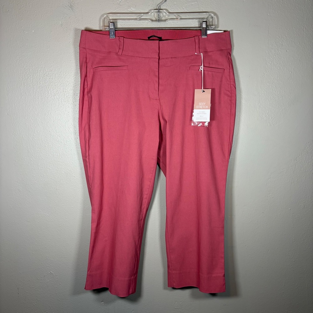 Lane Bryant The Allie Slim Crop Pants Sexy Stretch Pink Womens 16R‎ New